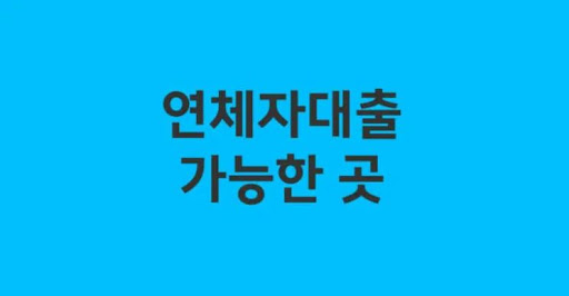 연체자대출 신청 전 필요한 정보